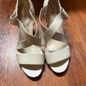 Life Stride Women's Beige Strappy Heels